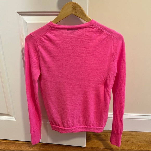 J.Crew Merino Wool Crewneck Sweater Hot Pink Size S - Picture 2 of 2